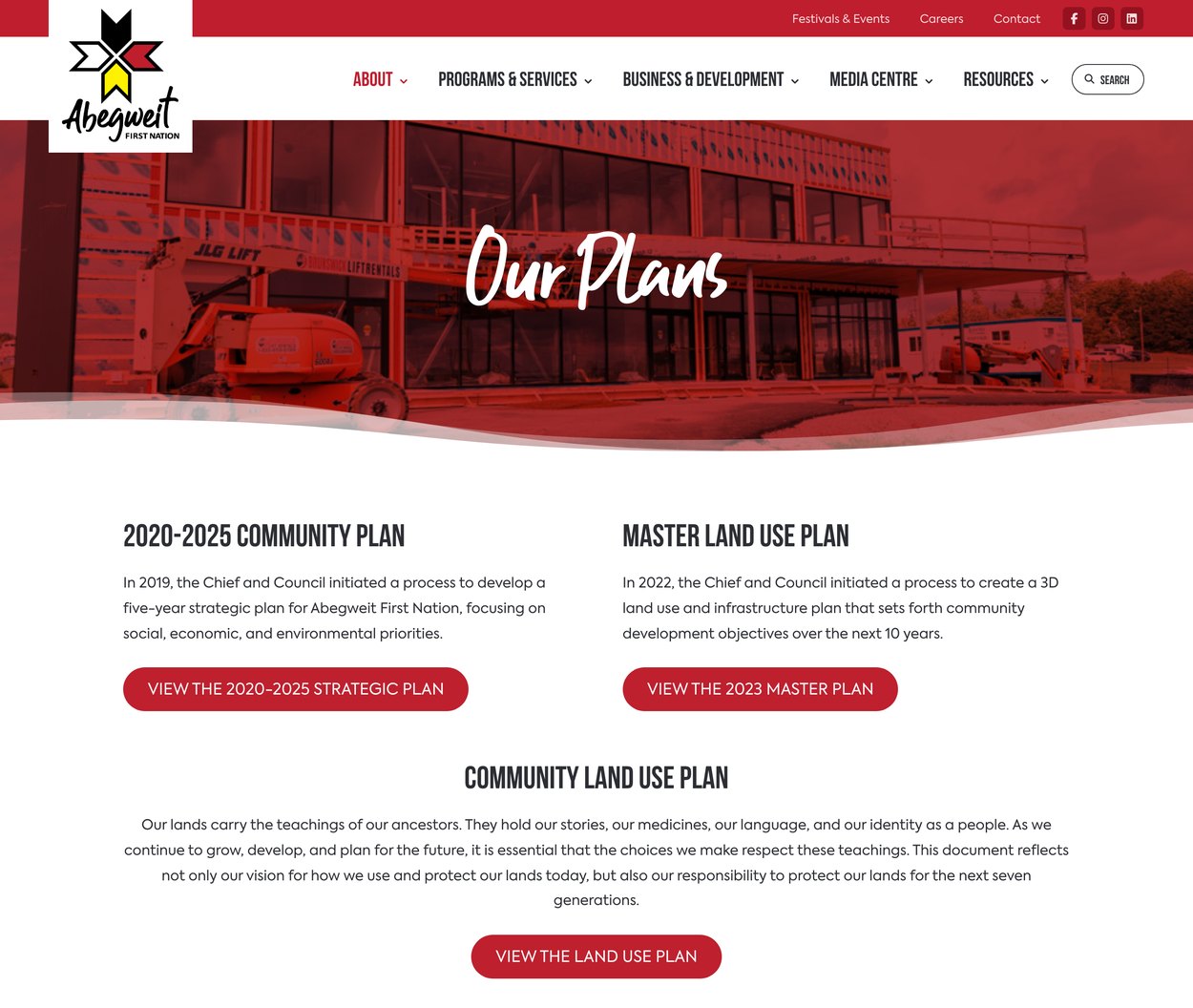 Abegweit Community Plans Abegweit First Nation Our Plans page with community, master and land use plans