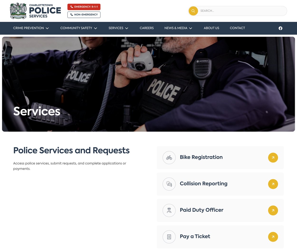 Charlottetown Police Online Services Charlottetown Police online services hub with record checks, tickets and collision reporting