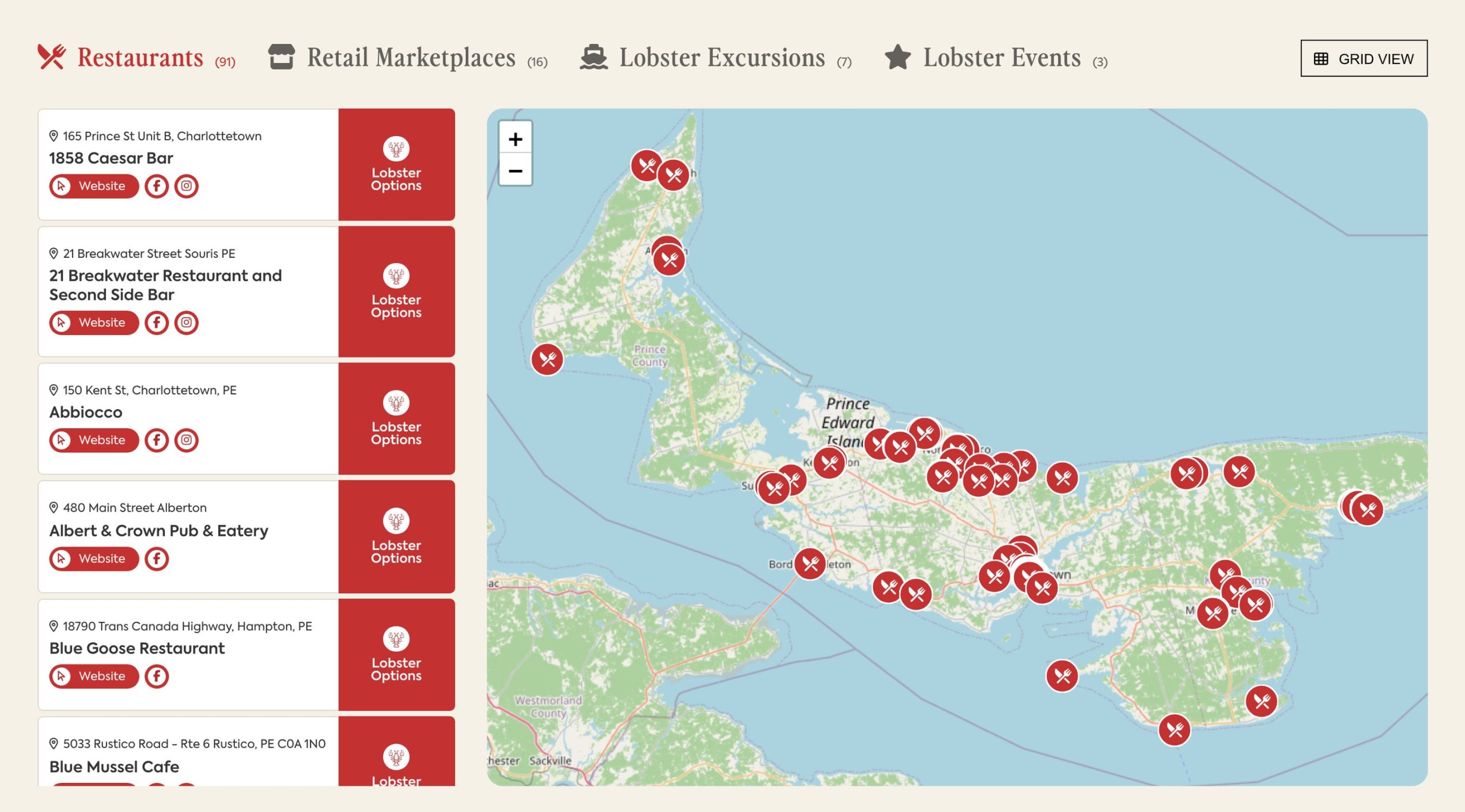 Lobster PEI Legendary Lobster Crawl Legendary PEI Lobster Crawl guide with restaurant listings and a map of Prince Edward Island