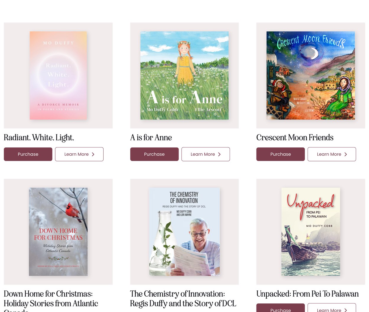 Mo Duffy Books Mo Duffy books gallery with covers, purchase and learn more buttons